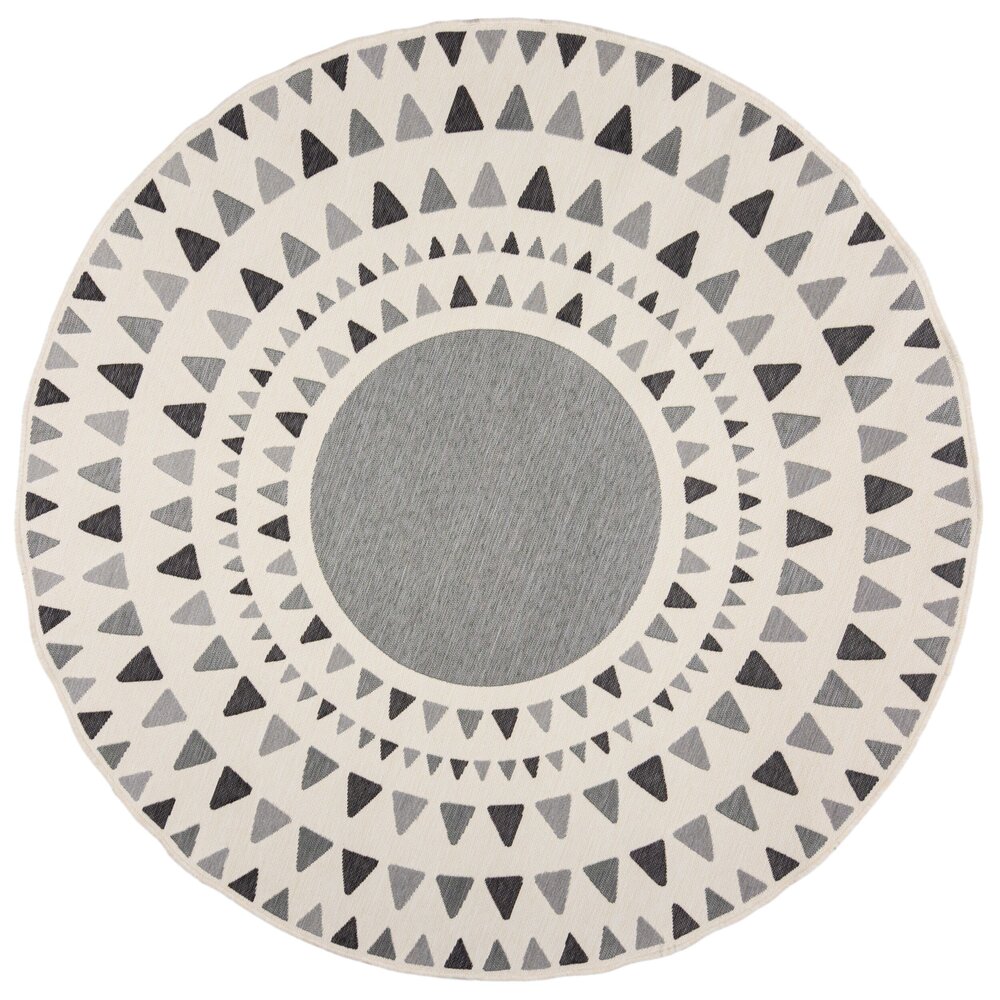 Rond Buitenkleed - Shadow Rays Grijs/Crème Ã˜160 Cm