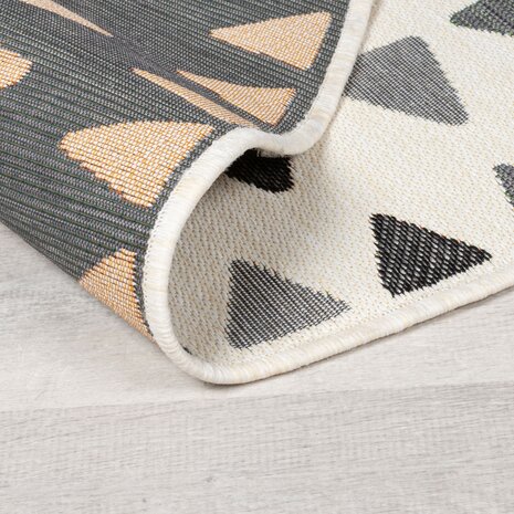 Rond Buitenkleed - Shadow Rays Grijs/Crème Ø160 Cm Rond Buitenkleed - Shadow Rays Grijs/Crème Ø160 Cm
