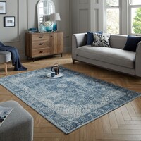 Flycarpets VINTAGE VLOERKLEED - ANTIQUE TRADITIONEEL BLAUW