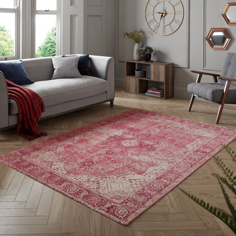 Flycarpets VINTAGE VLOERKLEED - ANTIQUE TRADITIONEEL ROZE