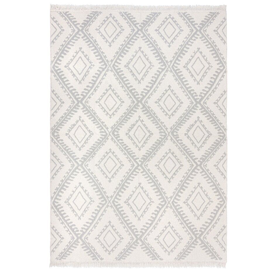 Geometrisch vloerkleed - Alix Gerecycled Grijs