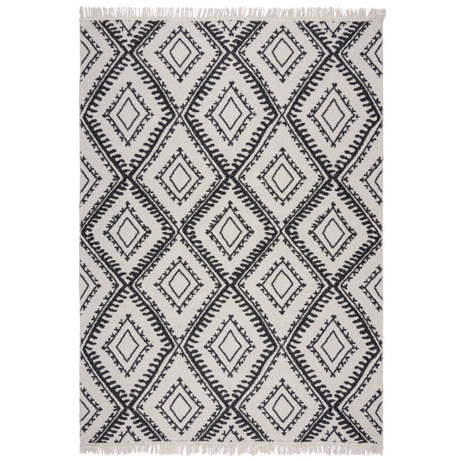 Geometrisch vloerkleed - Alix Gerecycled Grijs