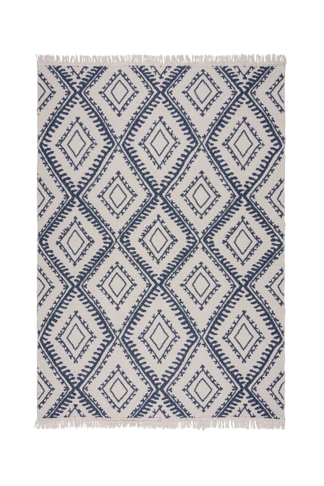 Geometrisch vloerkleed - Alix Gerecycled Blauw Geometrisch vloerkleed - Alix Gerecycled Blauw
