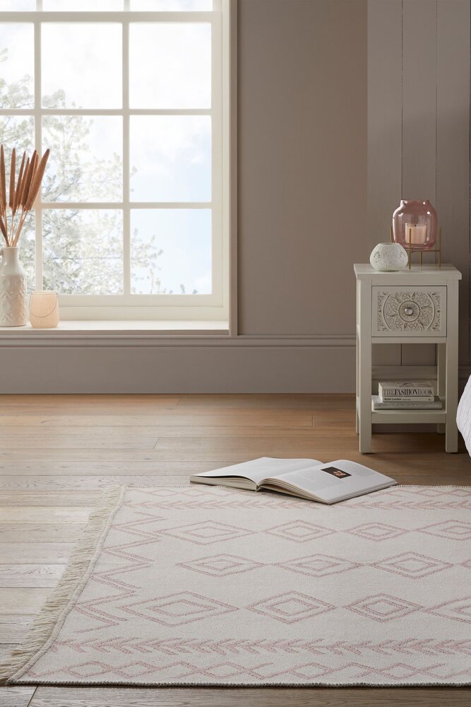Geometrisch vloerkleed - Edie Gerecycled Roze Geometrisch vloerkleed - Edie Gerecycled Roze