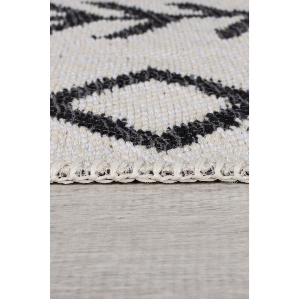 Flycarpets GEOMETRISCH VLOERKLEED - EDIE GERECYCLED ZWART/WIT