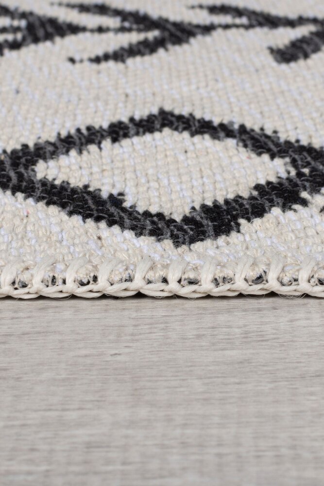 Geometrisch vloerkleed - Edie Gerecycled Zwart/Wit Geometrisch vloerkleed - Edie Gerecycled Zwart/Wit
