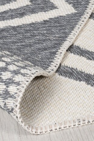 Geometrisch vloerkleed - Edie Gerecycled Grijs