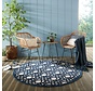 Rond Modern Buitenkleed - Oro Blauw