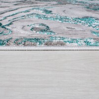 Flycarpets MODERNE LOPER - MARBLED GRIJS/TURQUOISE