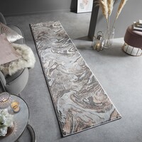 Flycarpets MODERNE LOPER - MARBLED GRIJS/ROZE