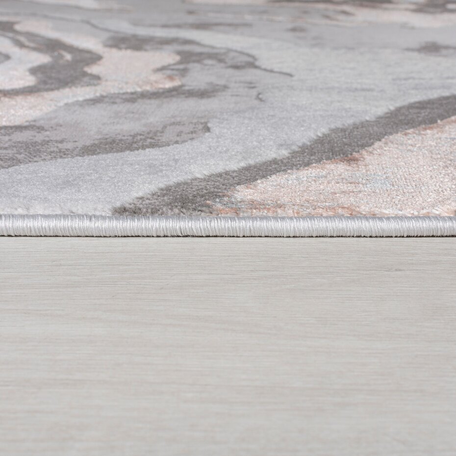 Moderne Loper - Marbled Grijs/Roze