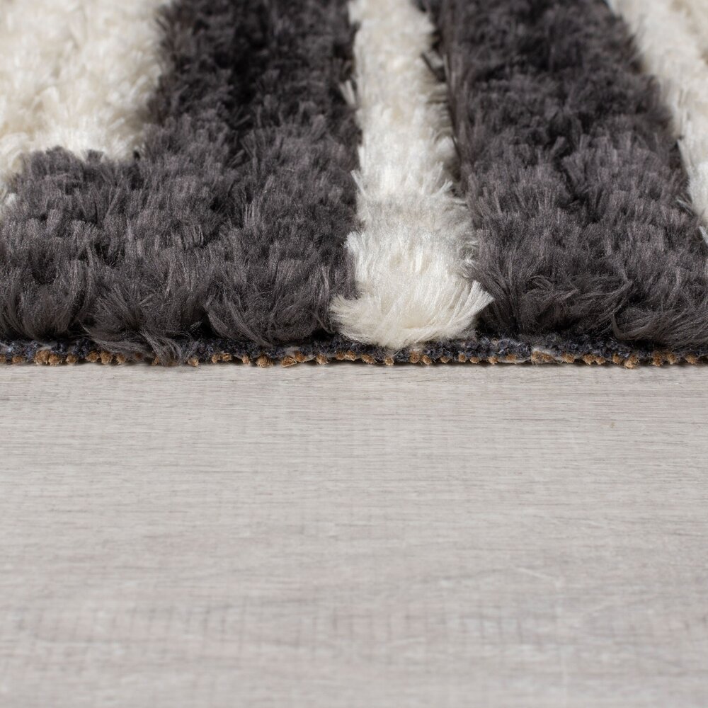 Flycarpets BERBER VLOERKLEED - LINA  ZWART / WIT