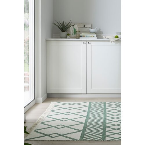 GEOMETRISCH VLOERKLEED - TEO GERECYCLED GROEN/CREME