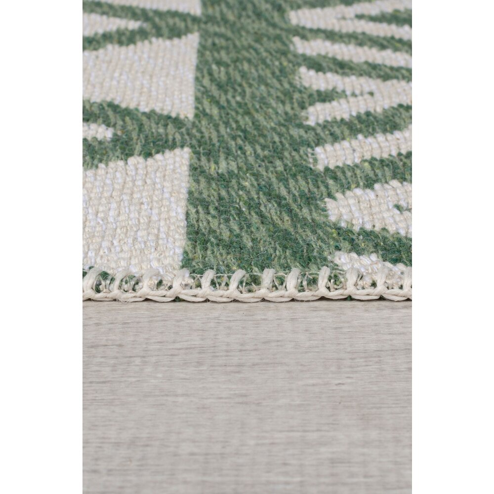 Flycarpets GEOMETRISCH VLOERKLEED - TEO GERECYCLED GROEN/CREME