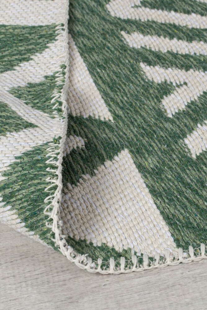 Geometrisch vloerkleed - Teo Gerecycled Groen/Crème