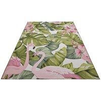 Flycarpets BINNEN- EN BUITENKLEED - TROPICAL FLAMINGO MULTICOLOR