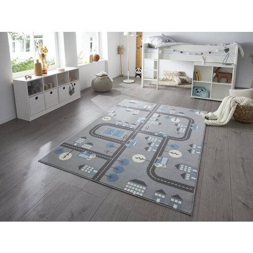 KINDERVLOERKLEED - ADVENTURES STAD DESIGN GRIJS/BLAUW