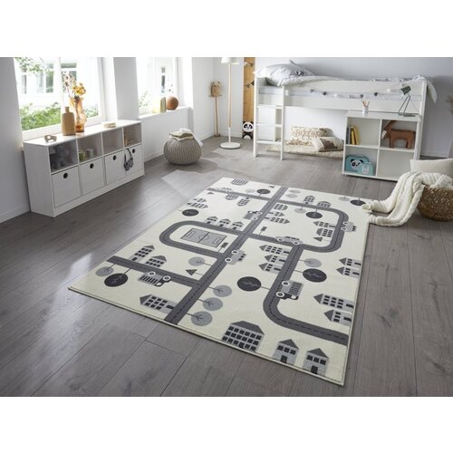 KINDERVLOERKLEED - ADVENTURES STAD DESIGN CREME/GRIJS