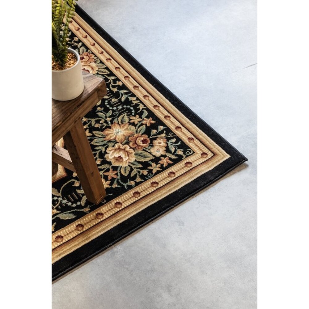 Flycarpets KLASSIEK VLOERKLEED - HERAT ADRASKAN ZWART/BEIGE