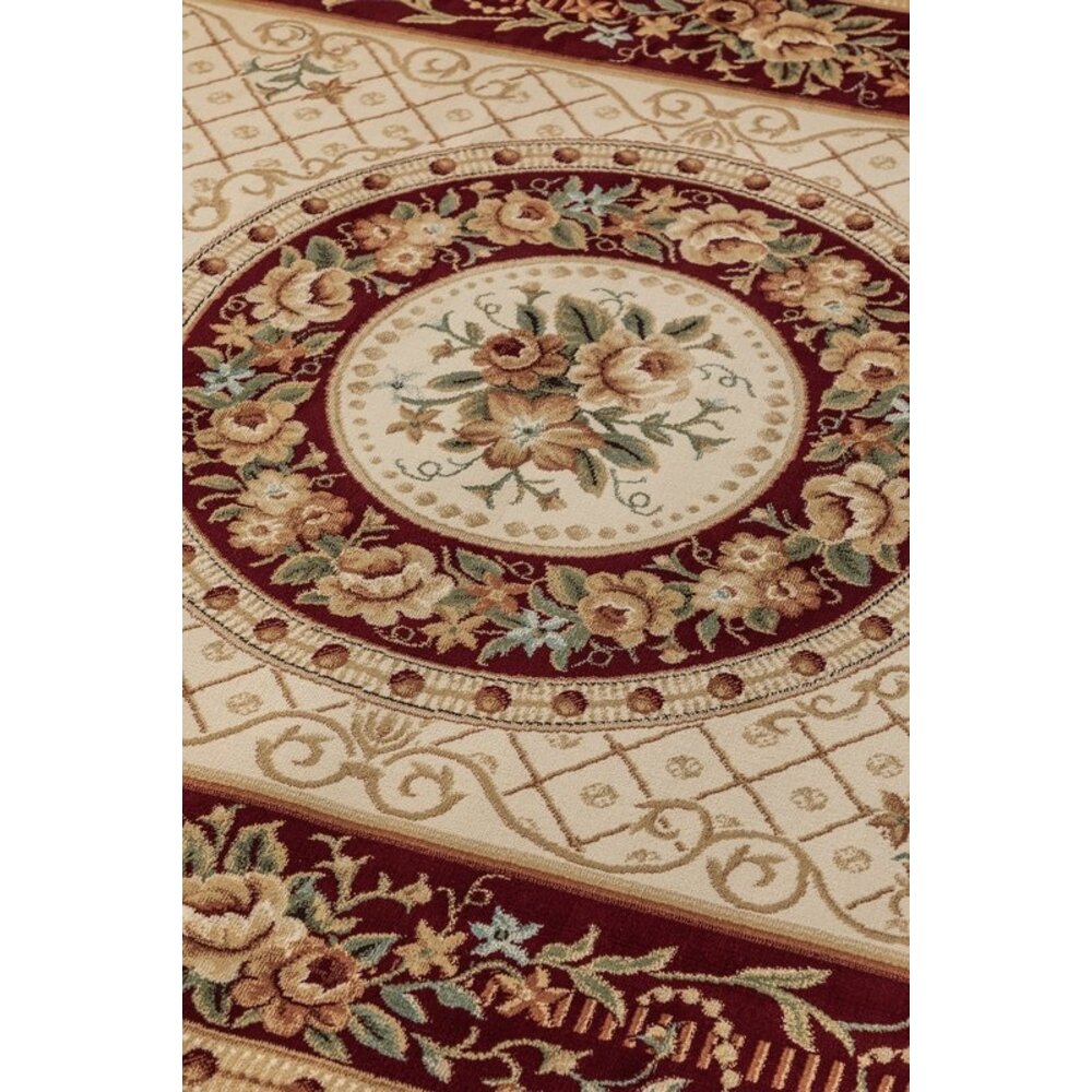 Flycarpets KLASSIEK VLOERKLEED - HERAT ADRASKAN ROOD/CREME