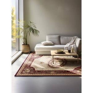 Flycarpets KLASSIEK VLOERKLEED - HERAT ADRASKAN ROOD/CREME