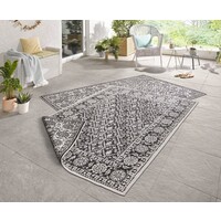 Flycarpets BINNEN & BUITEN VLOERKLEED - CURACAO ZWART/CREME OMKEERBAAR