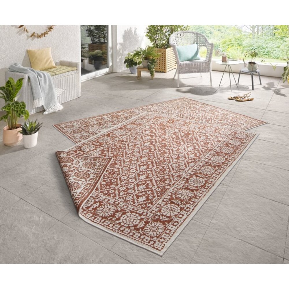 Flycarpets BINNEN & BUITEN VLOERKLEED - CURACAO TERRA/CREME OMKEERBAAR