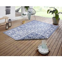 Flycarpets BINNEN & BUITEN VLOERKLEED - CURACAO BLAUW/CREME OMKEERBAAR