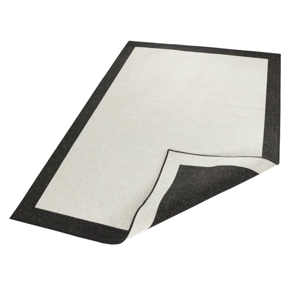 Flycarpets BINNEN & BUITEN OMKEERBAAR VLOERKLEED - PANAMA ZWART/CREME