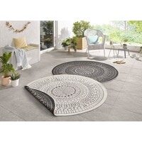 Flycarpets ROND BINNEN & BUITENKLEED OMKEERBAAR -  PORTO ZWART/CREME