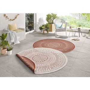 Flycarpets ROND BINNEN & BUITENKLEED OMKEERBAAR -  PORTO TERRA/CREME