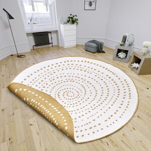 Flycarpets ROND BINNEN & BUITENKLEED OMKEERBAAR - BALI GEEL