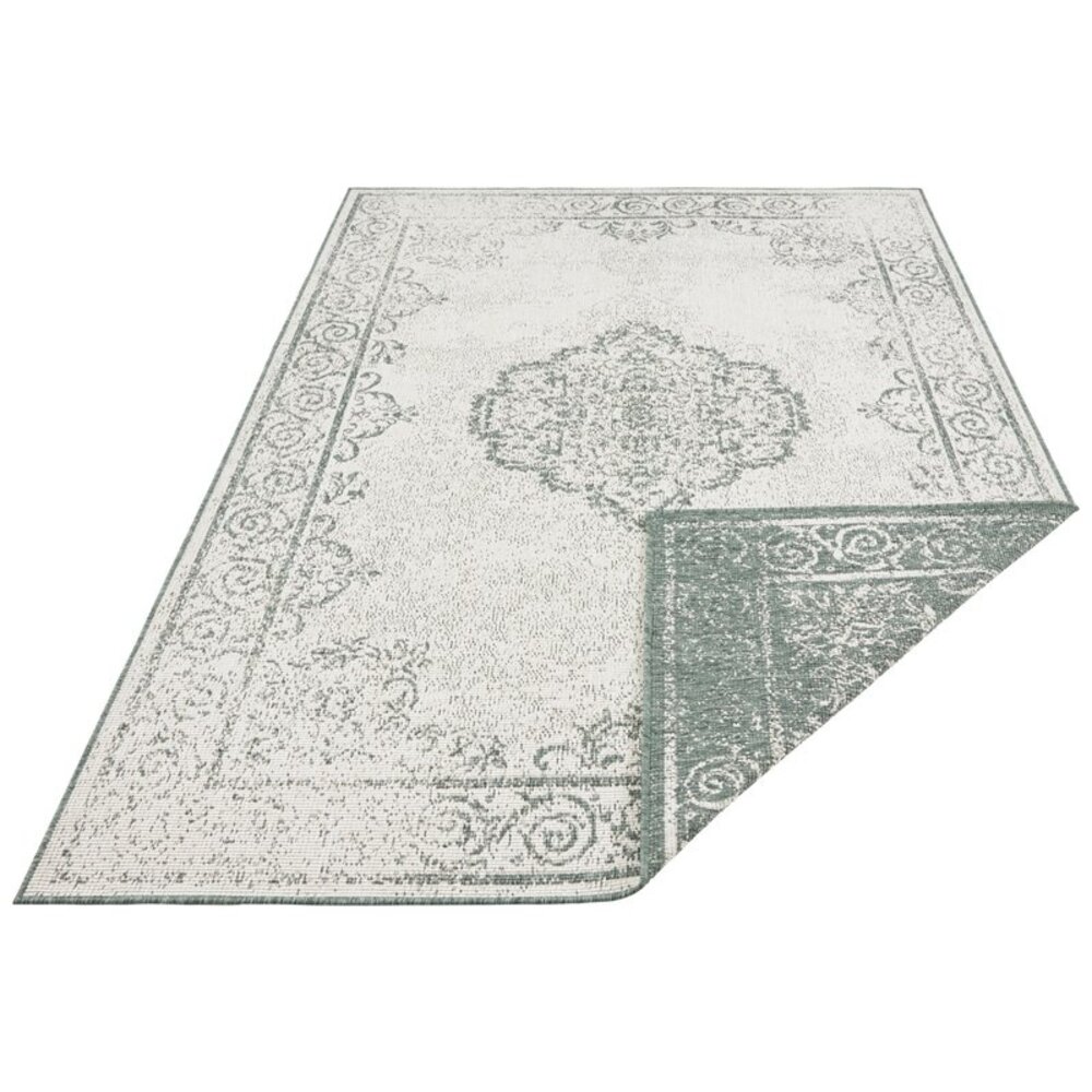 Flycarpets VINTAGE BINNEN & BUITENKLEED OMKEERBAAR - CEBU GROEN/CREME