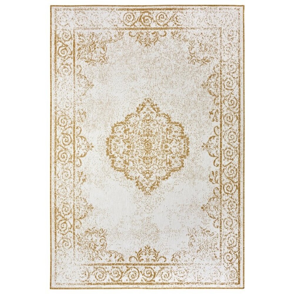 Flycarpets VINTAGE BINNEN & BUITENKLEED OMKEERBAAR - CEBU GEEL/CREME