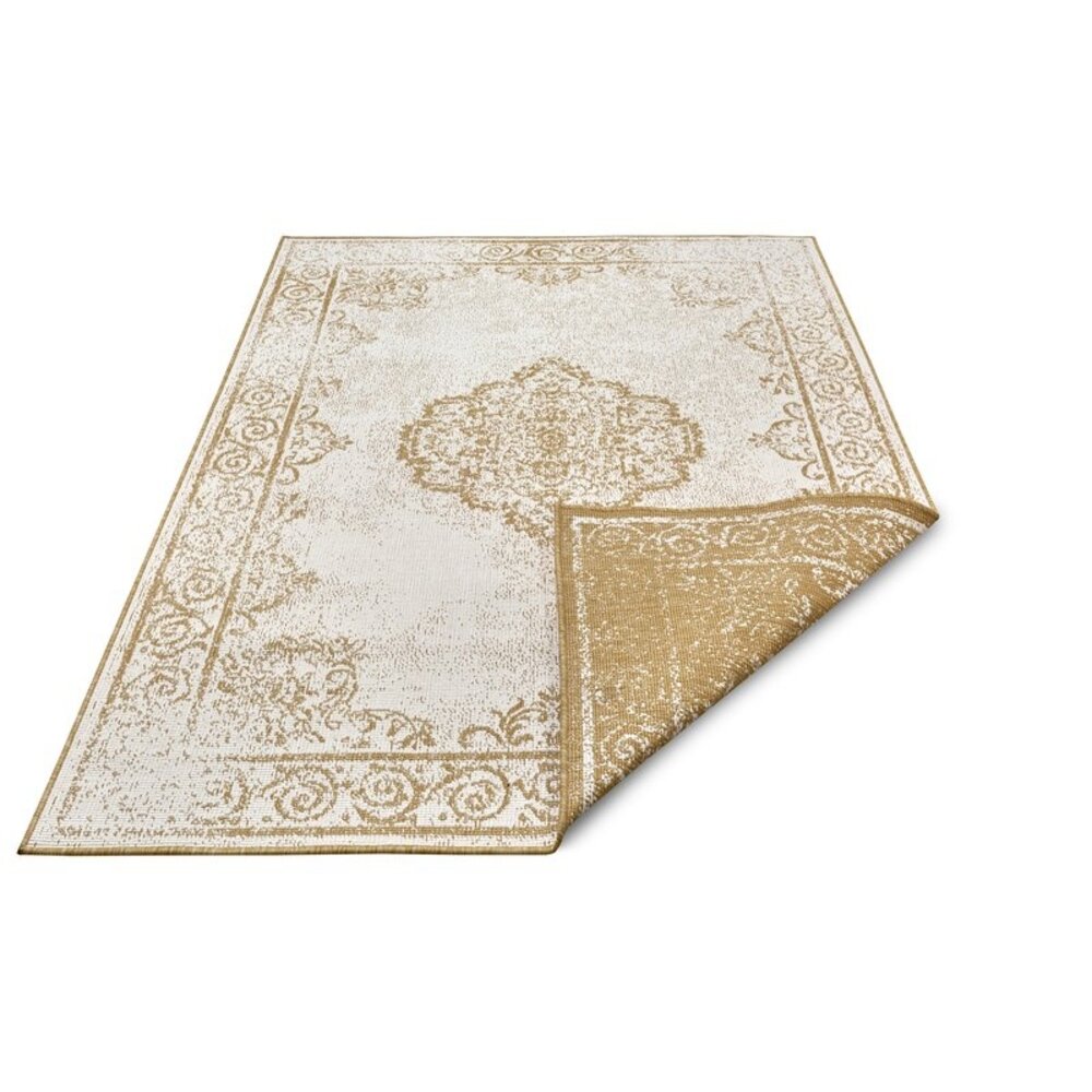 Flycarpets VINTAGE BINNEN & BUITENKLEED OMKEERBAAR - CEBU GEEL/CREME