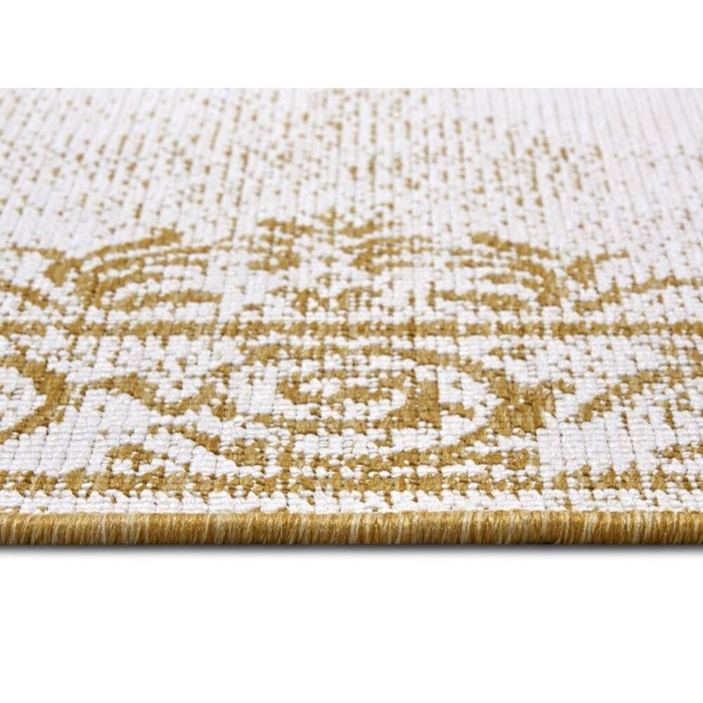 Flycarpets VINTAGE BINNEN & BUITENKLEED OMKEERBAAR - CEBU GEEL/CREME