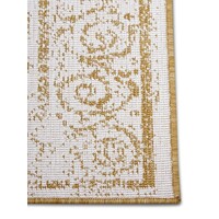 Flycarpets VINTAGE BINNEN & BUITENKLEED OMKEERBAAR - CEBU GEEL/CREME