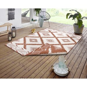 Flycarpets BINNEN & BUITENKLEED OMKEERBAAR - MALIBU TERRA/CREME