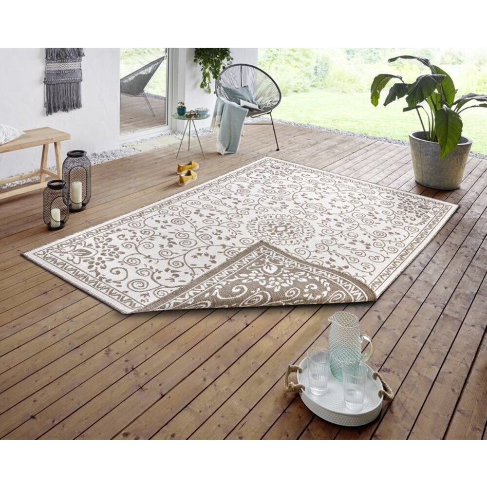 Flycarpets BINNEN & BUITENKLEED OMKEERBAAR - LEYTE BEIGE/CREME