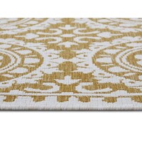 Flycarpets BINNEN & BUITENKLEED LOPER - JARDIN GEEL/CREME