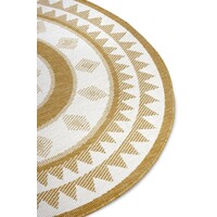 Flycarpets ROND BINNEN & BUITENKLEED OMKEERBAAR - JAMAICA GEEL/CREME