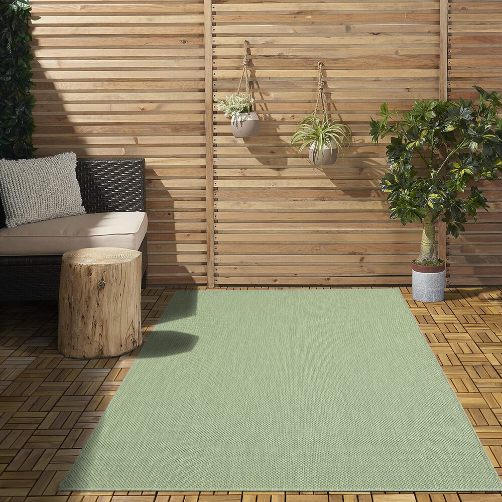 NILUS LAAGPOLIG EFFEN GROEN VLOERKLEED INDOOR EN OUTDOOR