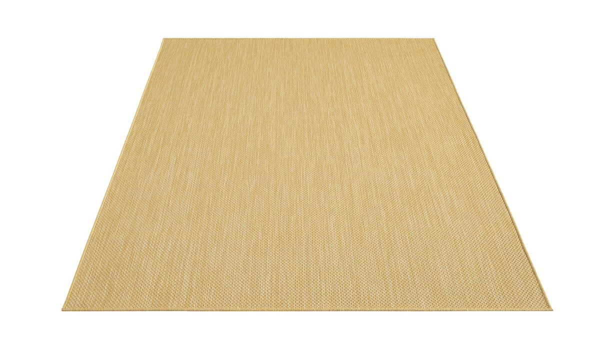 Nilus Laagpolig Effen Geel vloerkleed - Indoor En Outdoor