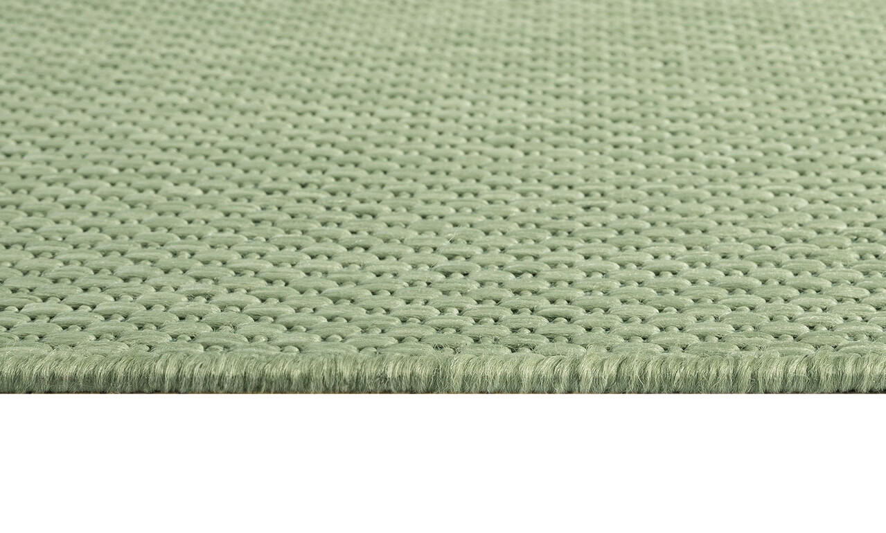 Nilus Laagpolig Effen Groen vloerkleed - Indoor En Outdoor