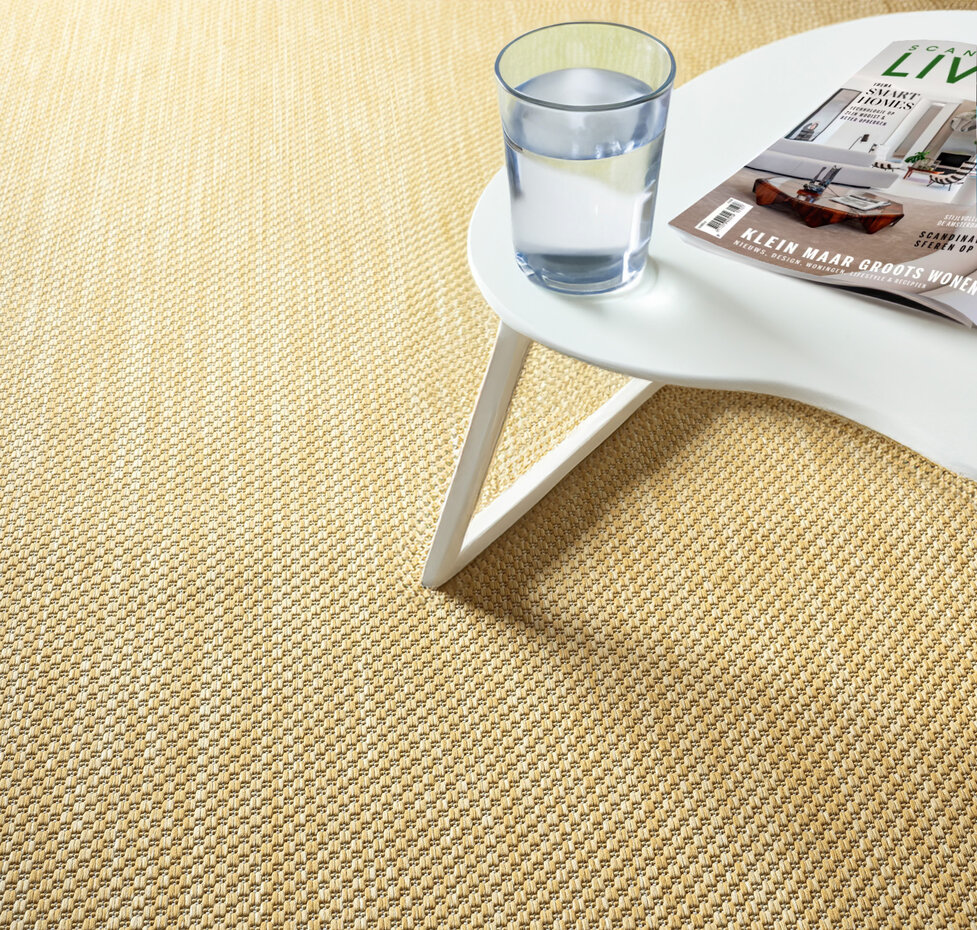 Nilus Laagpolig Effen Geel vloerkleed - Indoor En Outdoor