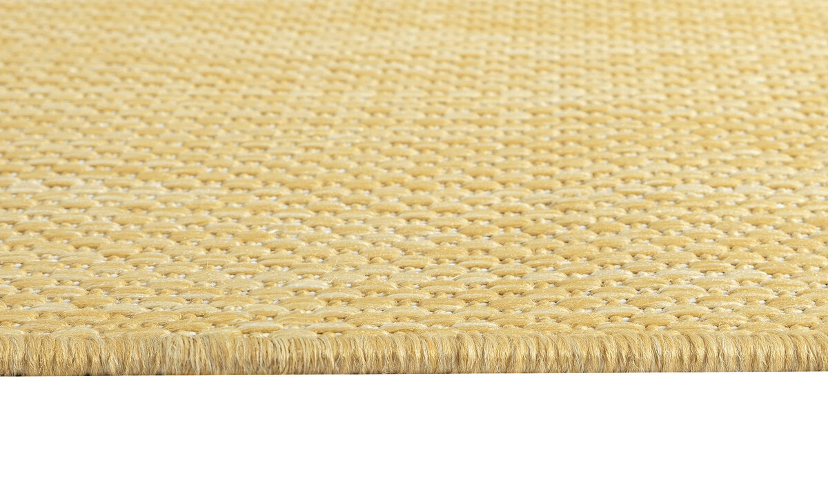 Nilus Laagpolig Effen Geel vloerkleed - Indoor En Outdoor