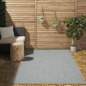 CYRENE LAAGPOLIG KADER TURQUOISE / GRIJS VLOERKLEED INDOOR EN OUTDOOR