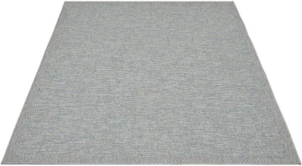Cyrene Laagpolig Kader Turquoise / Grijs vloerkleed - Indoor En Outdoor