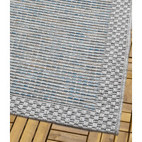 CYRENE LAAGPOLIG KADER TURQUOISE / GRIJS VLOERKLEED INDOOR EN OUTDOOR