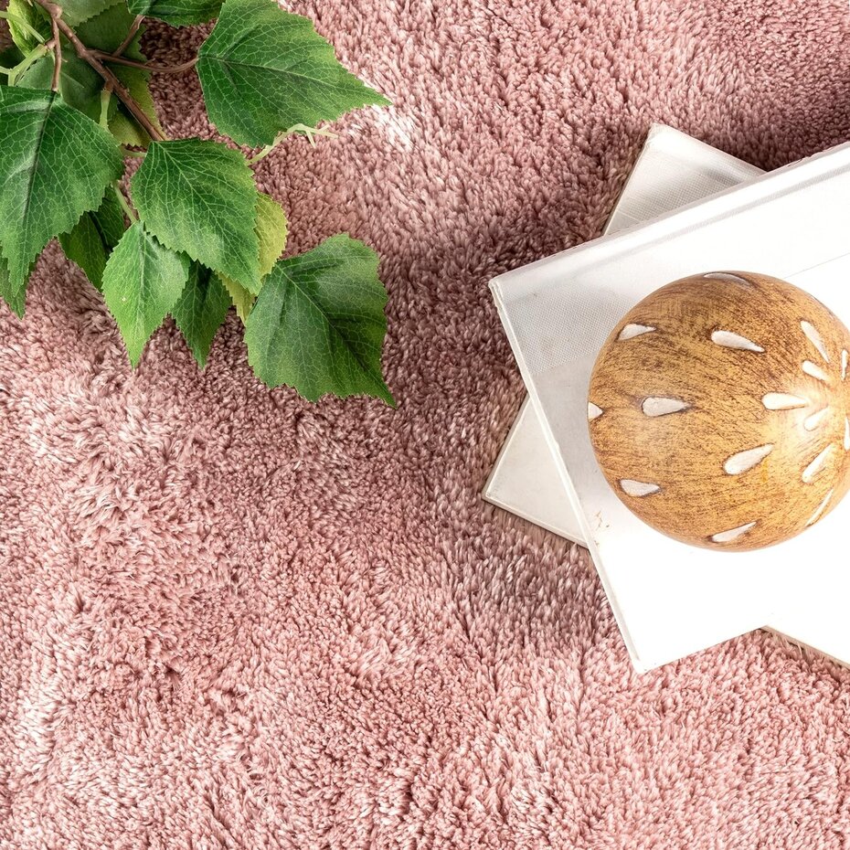 Rond Wasbaar vloerkleed - Solid Roze
